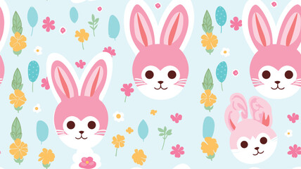 Seamless rabbit cartoon background