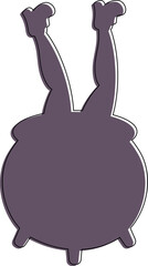 Cauldron with feet halloween decoration holiday elements.
