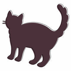 Halloween cat decoration holiday elements.