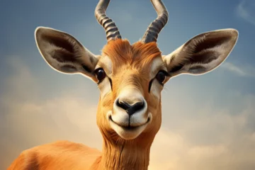 Fotobehang Close-up photo of antelope in nature © Cing