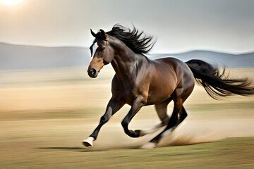 Obraz na płótnie Canvas horse running on the beach