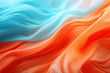 light cyan orange chiffon flowing fabric