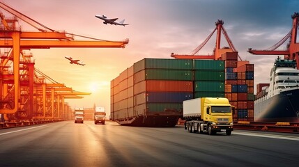 Modern System transportation and logistic import export , generative AI
