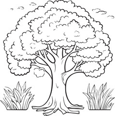 Coloring book tree theme