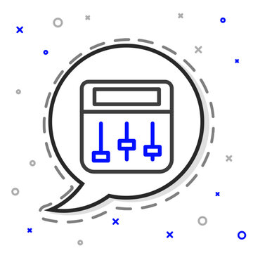 blue control panel icon in speech bubble clip art preview