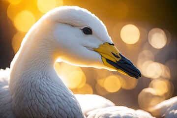 portrait of beautiful white swan. ai generative