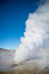 Fototapeta na wymiar steam colums at El Tatio, Antofagasta, Atacama, Chile