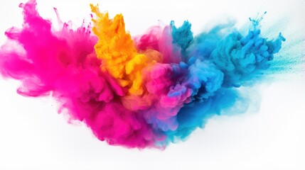 Fototapeta premium colorful powder explosion against white - stock concepts