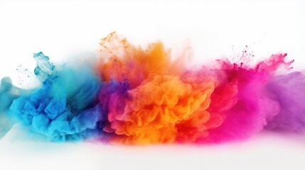 Fototapeta na wymiar colorful powder explosion against white - stock concepts