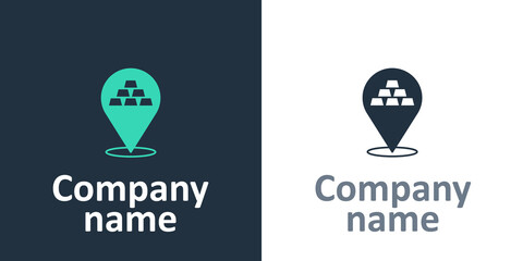 Logotype Gold bars icon isolated on white background. Banking business concept. Logo design template element. Vector