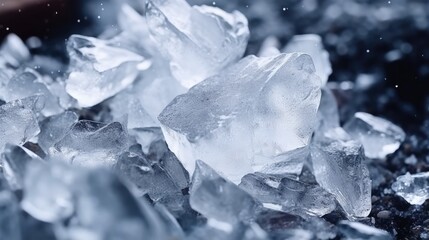 Breaking Crushed Ice in macro shot - stock concepts