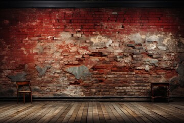 old brick wall with peeling bricks. Texture and backgrounds