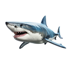 Hyper Realistic 3d render Shark isolated on transparent background.