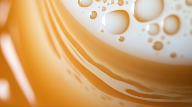 Latte Macchiato Overflow in macro shot - stock concepts