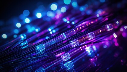 Photo of a colorful tangle of wires in various shades of purple and blue