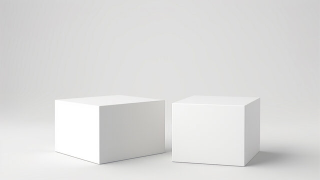 White box 3d mockup on the white background.