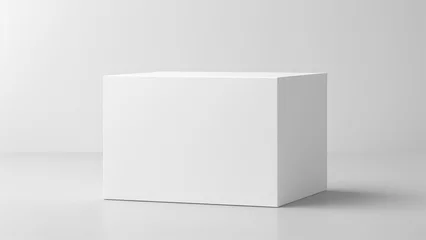 Foto op Canvas White box 3d mockup on the white background. © Polina