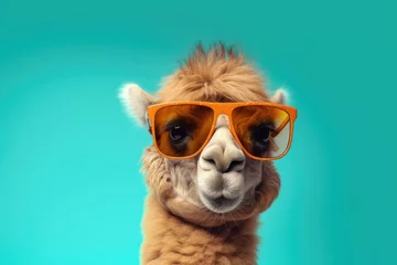  Portrait of camel with sunglasses on  © rushay