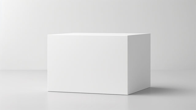 White Box 3d Mockup On The White Background.