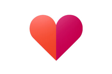 Love Heart Isolated on Transparent Background - Minimal Colorful - Generative AI