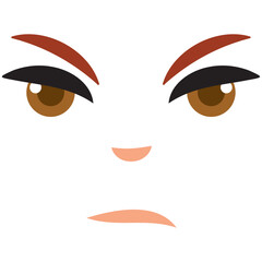 Cute borderless angry facial expression Vector