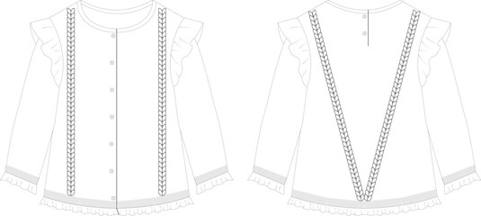 flat sketch illustration fashion design