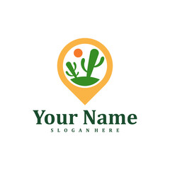 Point Cactus logo design Template. Creative Cactus logo vector illustration.