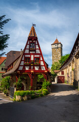 Fototapeta premium Rothenburg (German: Rothenburg ob der Tauber) is a town in the district of Ansbach in Bavaria, Germany.