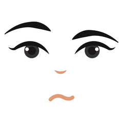 Cute borderless worried facial expression Vector