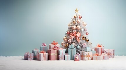Christmas tree and gift boxes