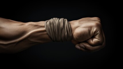 Close-up image of a clenched fist, symbolizing determination and unity.