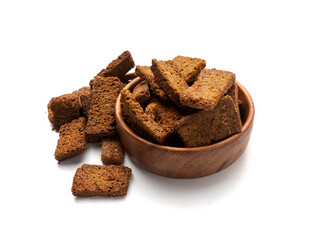 Rye Croutons, Brown Bread Rusks, Crispy Bread Cubes, Dry Rye Crouoton Crumbs, Brown Roasted Rusks