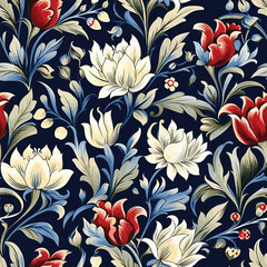 Seamless Pattern With Floral Motifs able