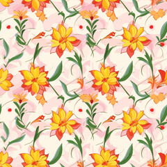 Seamless Pattern With Floral Motifs able