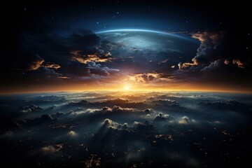 sunrise from the stratosphere - obrazy, fototapety, plakaty