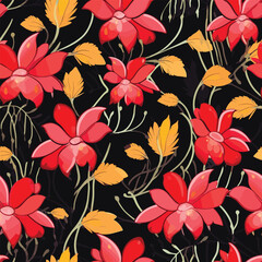 Seamless Pattern With Floral Motifs able