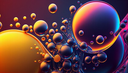 background with bubbles desktop wallpaper. Generative in ai