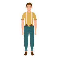 Isolated cute young male character Vector
