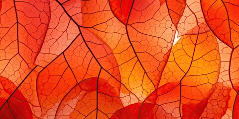 AI Generated. AI Generative. Autumn red orange color bright leafs botanical plant decoration background. Graphic Art