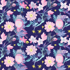 Seamless Pattern With Floral Motifs able