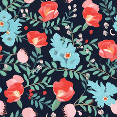 Seamless Pattern With Floral Motifs able