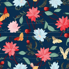 Seamless Pattern With Floral Motifs able
