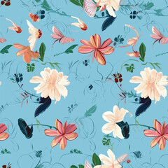 Seamless Pattern With Floral Motifs able