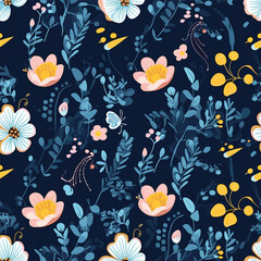 Seamless Pattern With Floral Motifs able