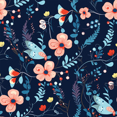Seamless Pattern With Floral Motifs able