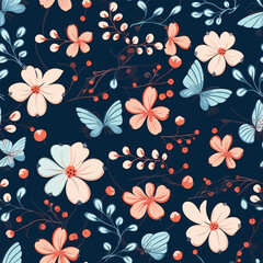 Seamless Pattern With Floral Motifs able