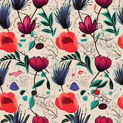 Seamless Pattern With Floral Motifs able