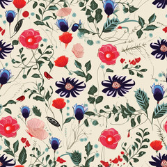 Seamless Pattern With Floral Motifs able