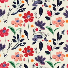 Seamless Pattern With Floral Motifs able