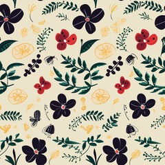 Seamless Pattern With Floral Motifs able